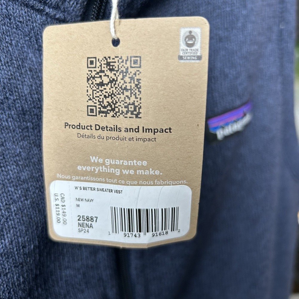 Patagonia Women's Better Sweater Full Zip Vest - Dark Blue New Size Medium - NWT - Picture 15 of 16